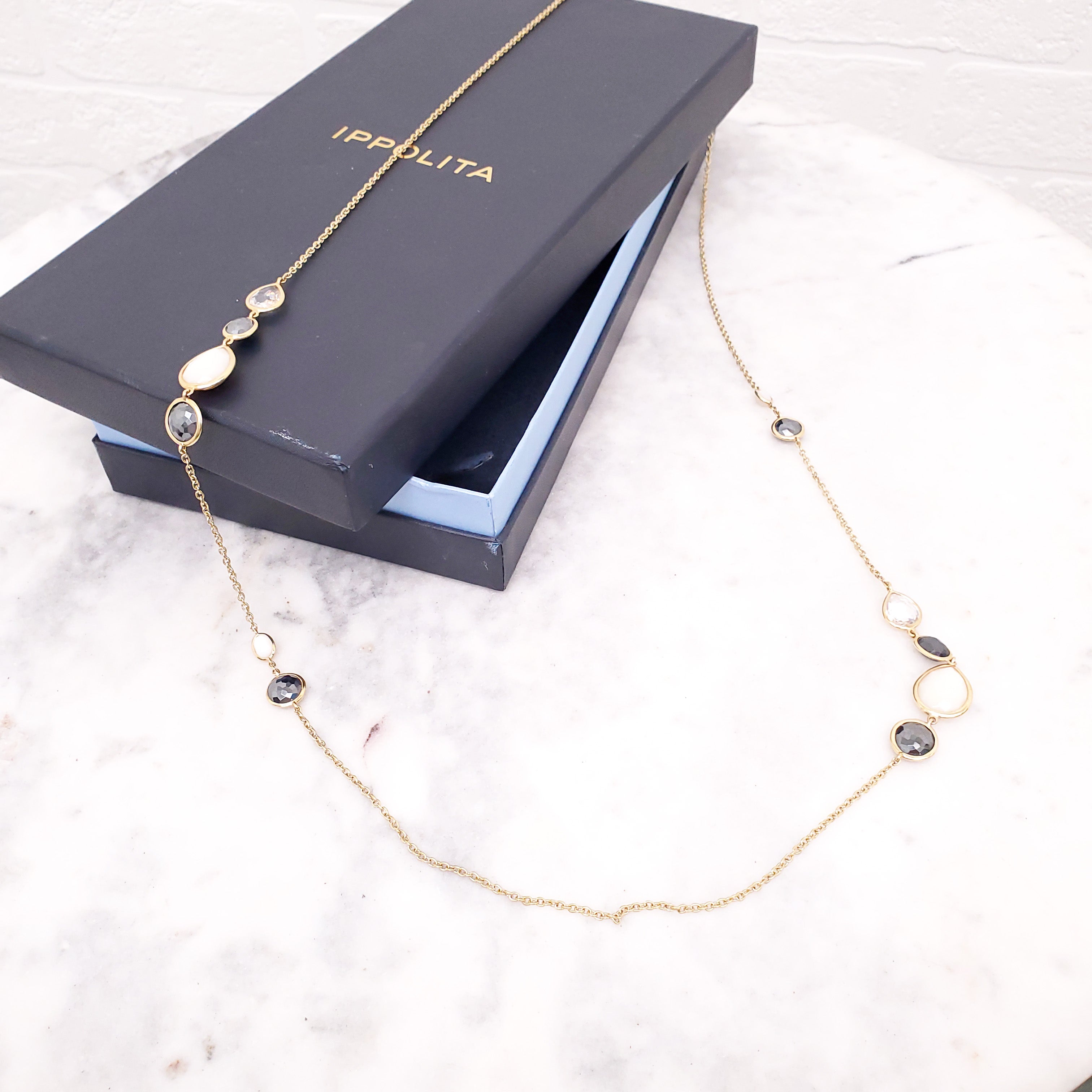 IPPOLITA 18K QUARTZ MOTHER OF PEARL NECKLACE