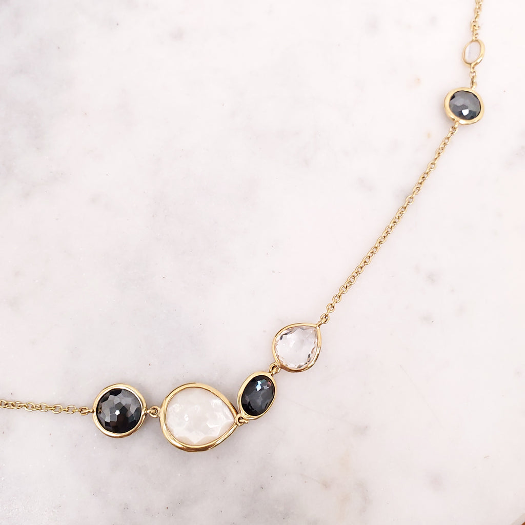 IPPOLITA 18K QUARTZ MOTHER OF PEARL NECKLACE