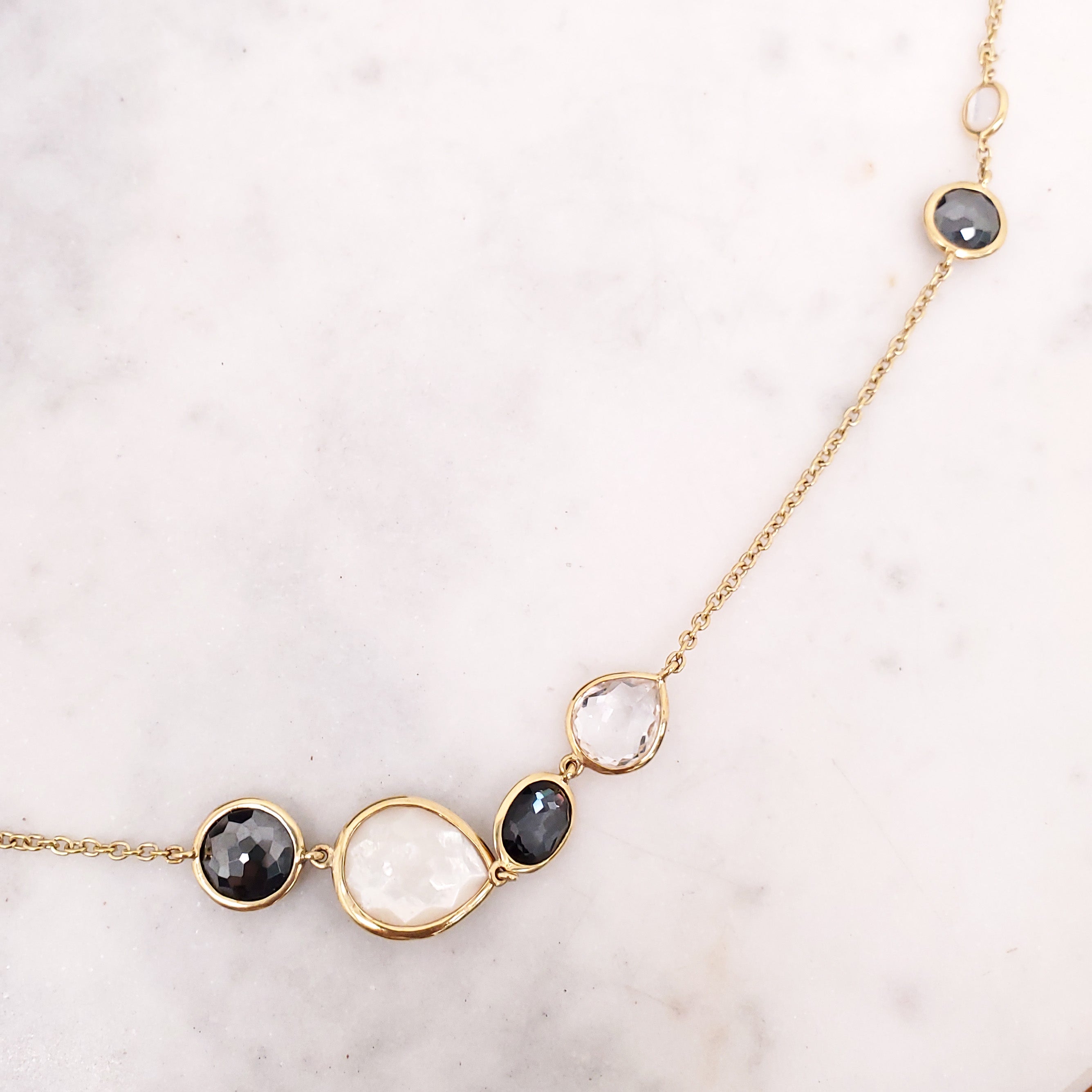 IPPOLITA 18K QUARTZ MOTHER OF PEARL NECKLACE