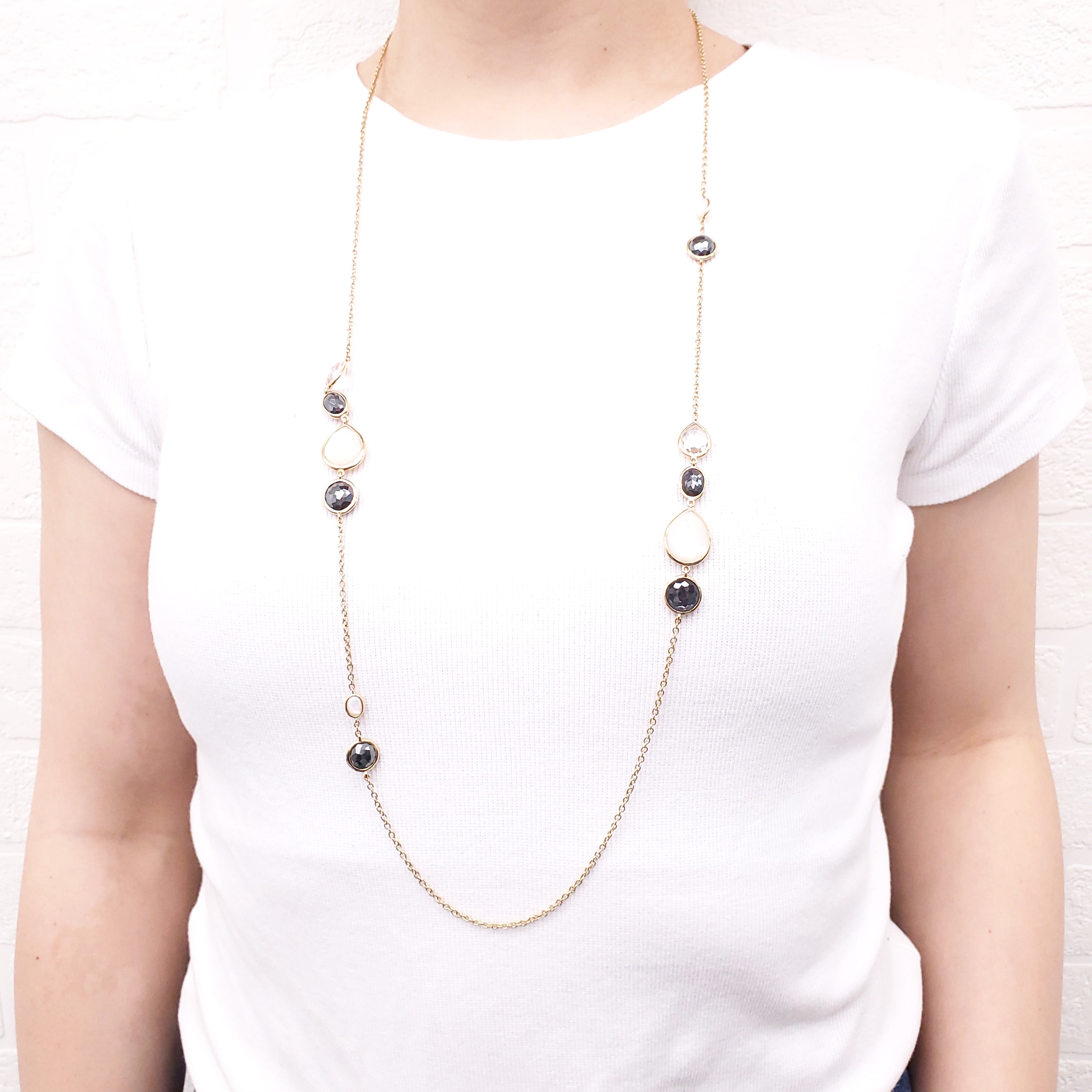 IPPOLITA 18K QUARTZ MOTHER OF PEARL NECKLACE