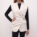 IRO CREAM VEST WITH BELT - SIZE 34
