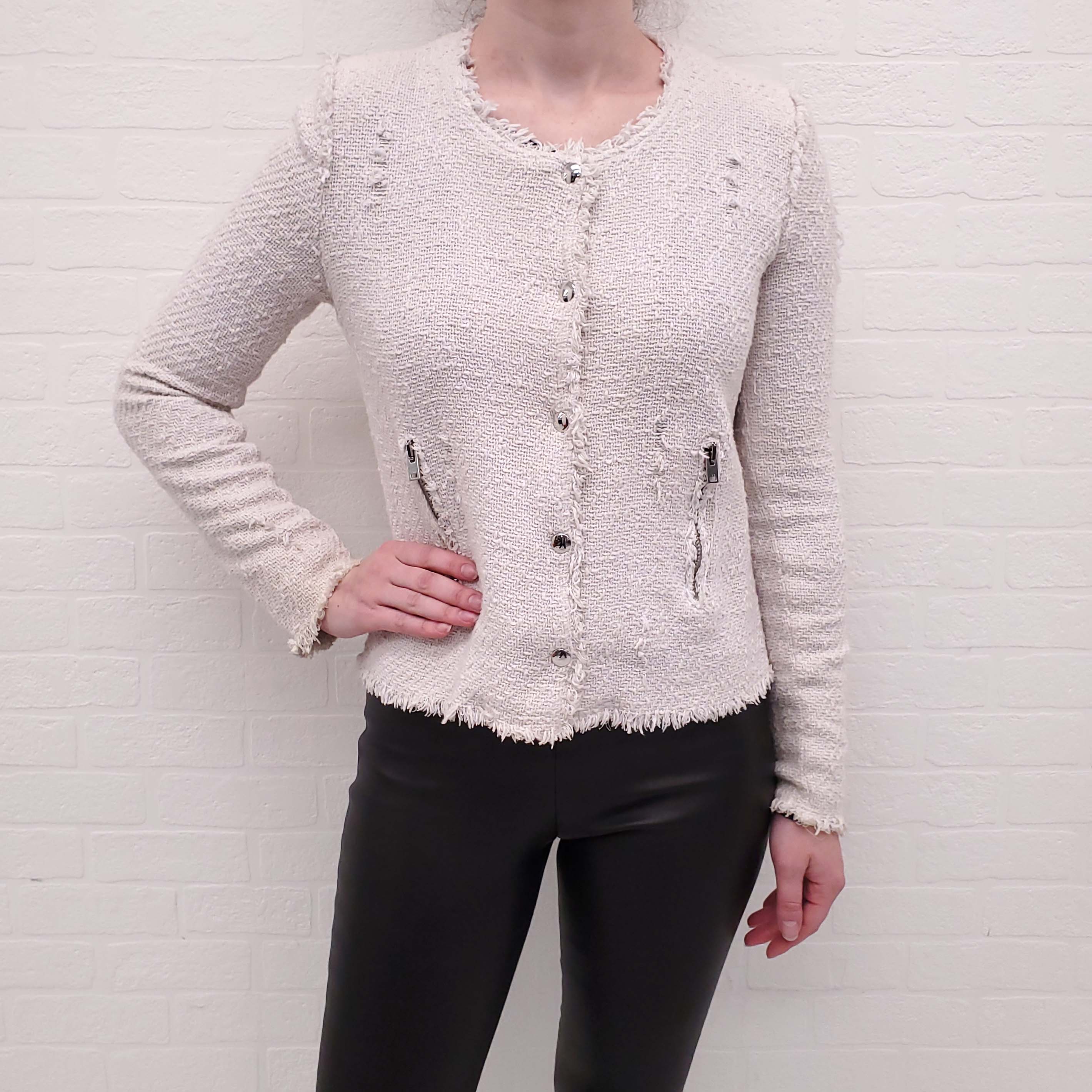 IRO OFF-WHITE KNIT JACKET - SIZE 38