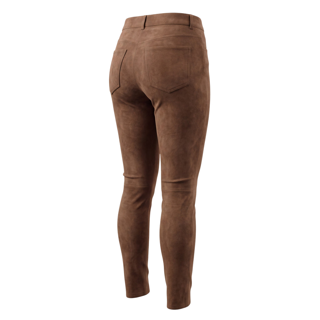 IRO SAKKO STRETCH SUEDE KHAKI PANTS - SIZE 34