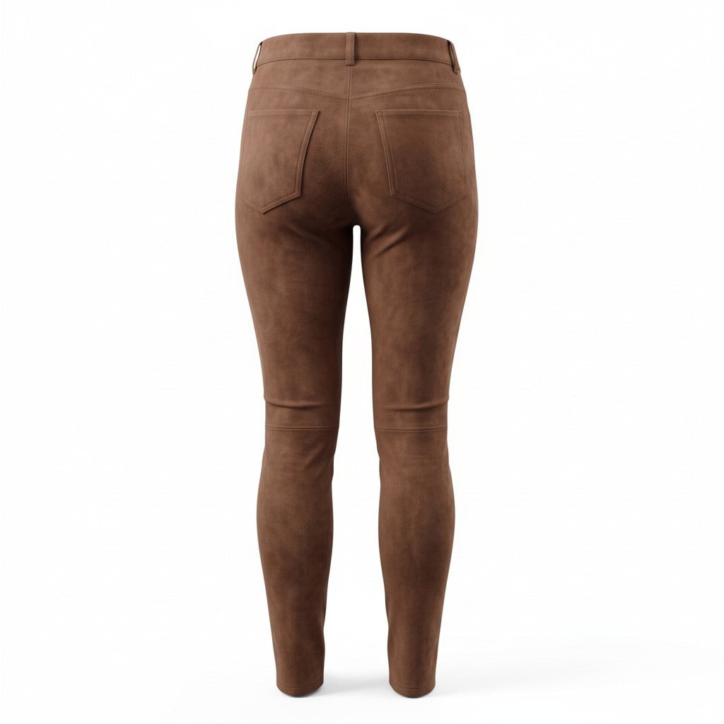 IRO SAKKO STRETCH SUEDE KHAKI PANTS - SIZE 34
