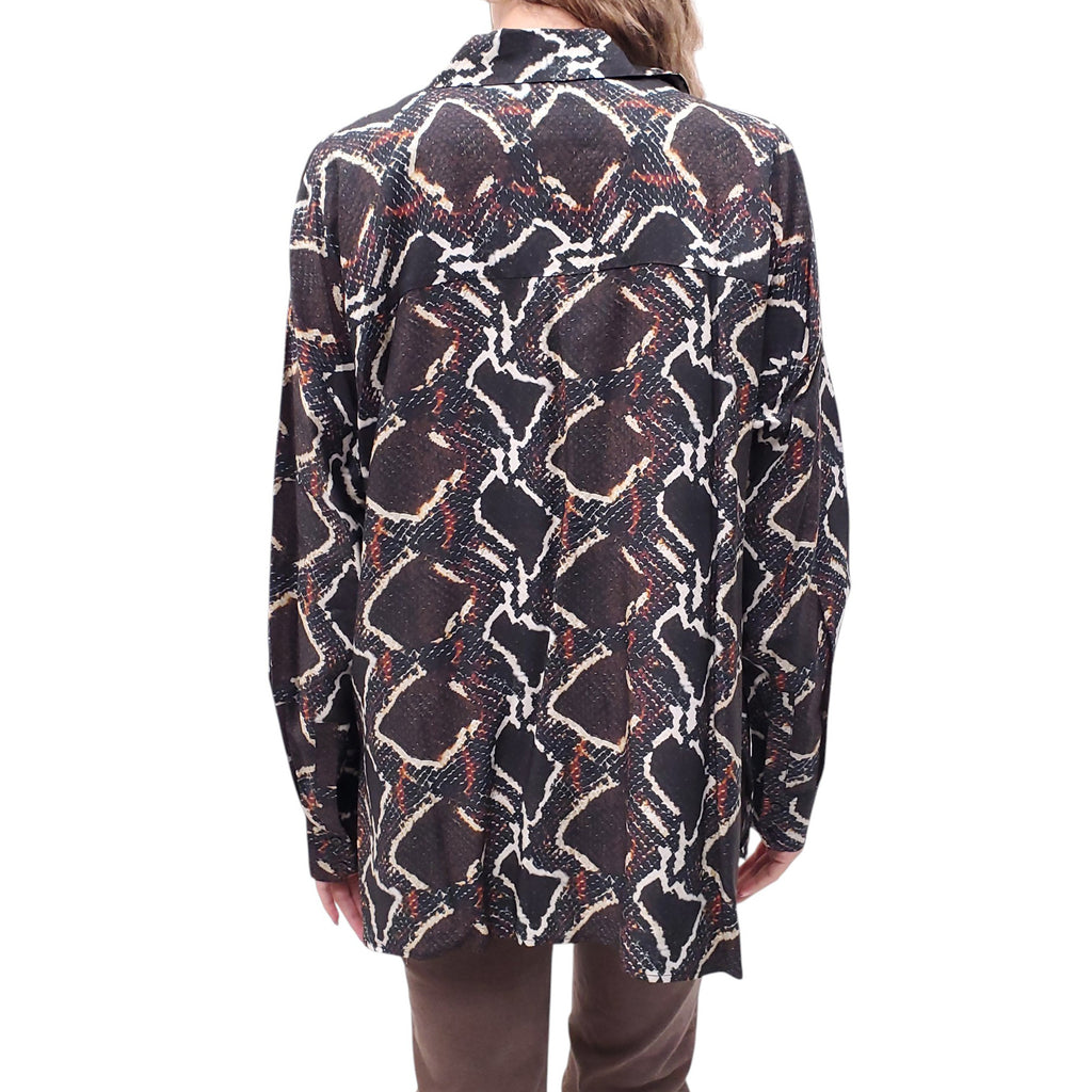 IRO SNAKE PRINT BUTTON UP BLOUSE - SIZE 40