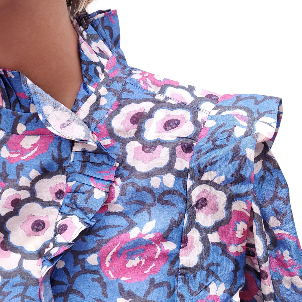 ISABEL MARANT BLACK LABEL FLORAL PRINT SILK TOP - SIZE 36