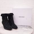 ISABEL MARANT BLACK SUEDE BOOTS WITH STITCHING DETAIL - SIZE 36