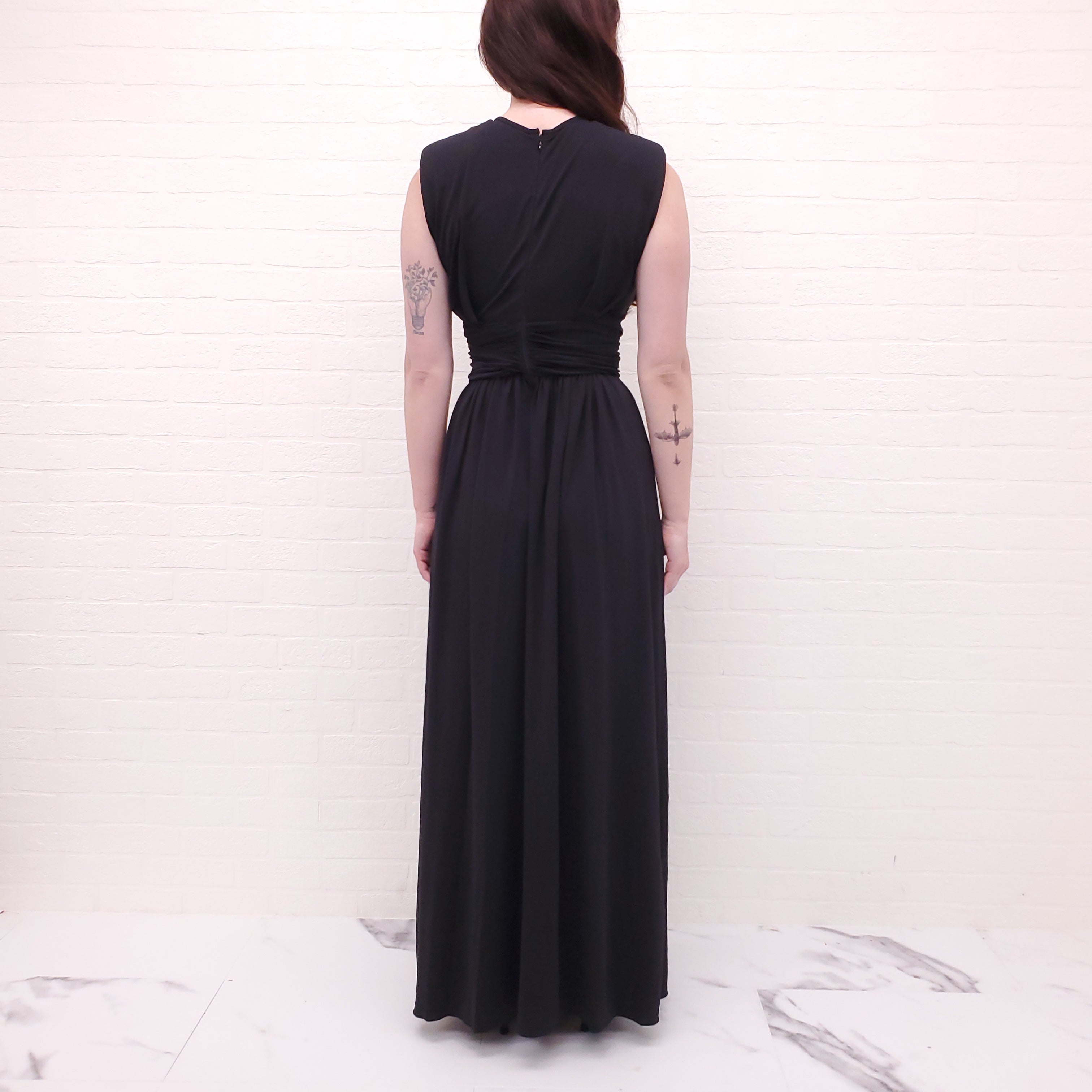 ISABEL MARANT BLACK KNOTED 'GUCIENE' GOWN - SIZE 34