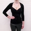 ISABEL MARANT BLACK VELVET 'GUBAIA' TOP - SIZE 38