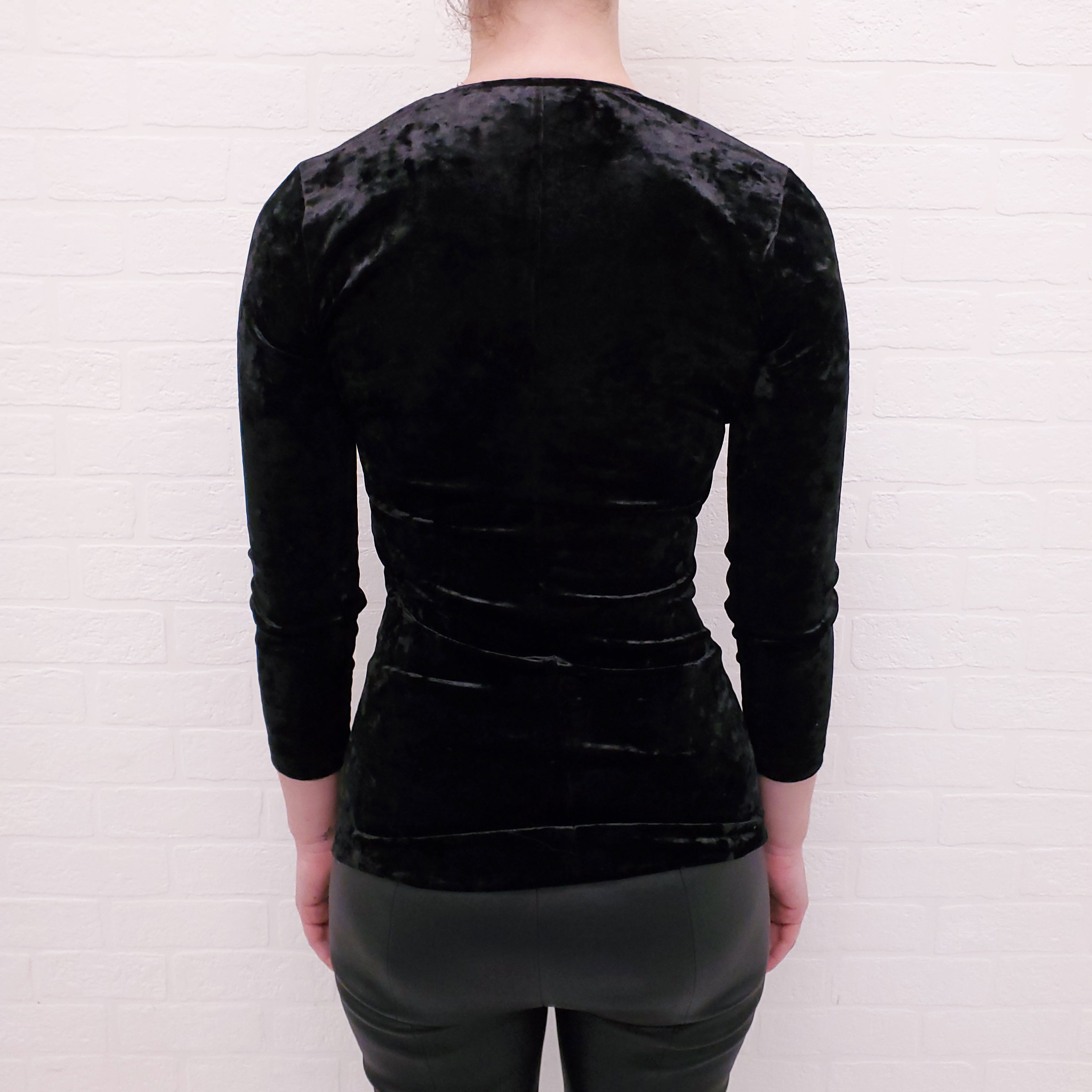 ISABEL MARANT BLACK VELVET 'GUBAIA' TOP - SIZE 38