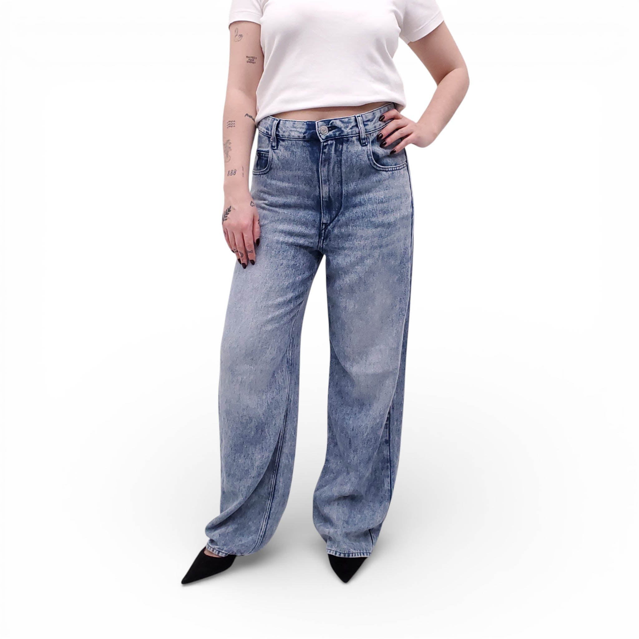 ISABEL MARANT COTTON DENIM TROUSERS - SIZE 40