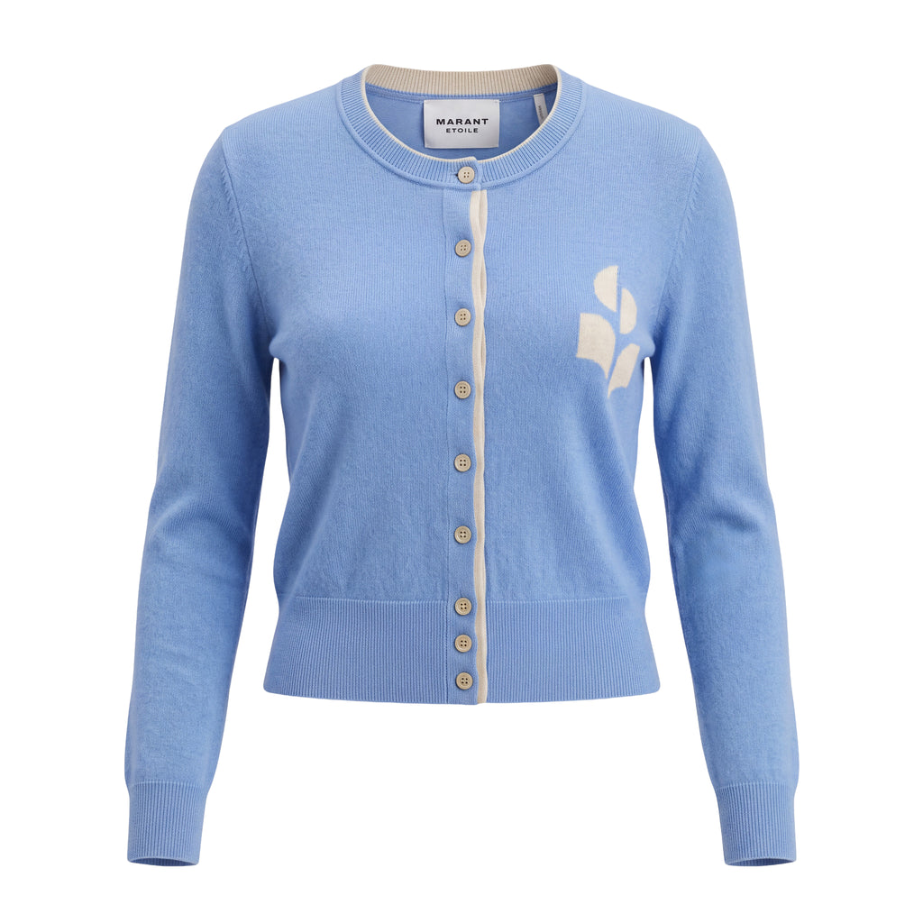 ISABEL MARANT ÉTOILE BLUE LOGO CARDIGAN - SIZE 38
