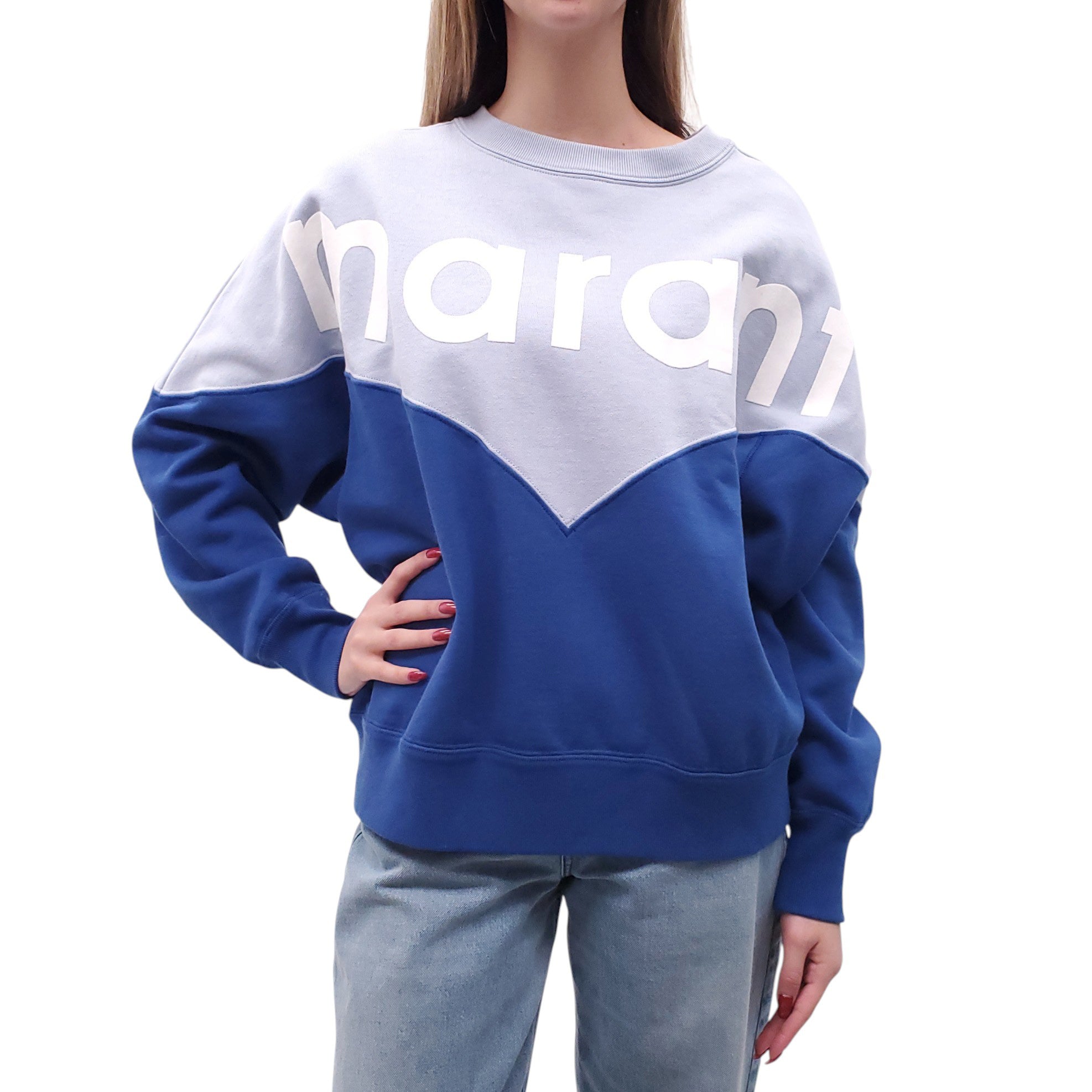 ISABEL MARANT ÉTOILE BLUE LOGO SWEATSHIRT - SIZE 40