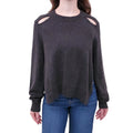 ISABEL MARANT ETOILE GREY KNIT CUTOUT DETAIL SWEATER - SIZE 40
