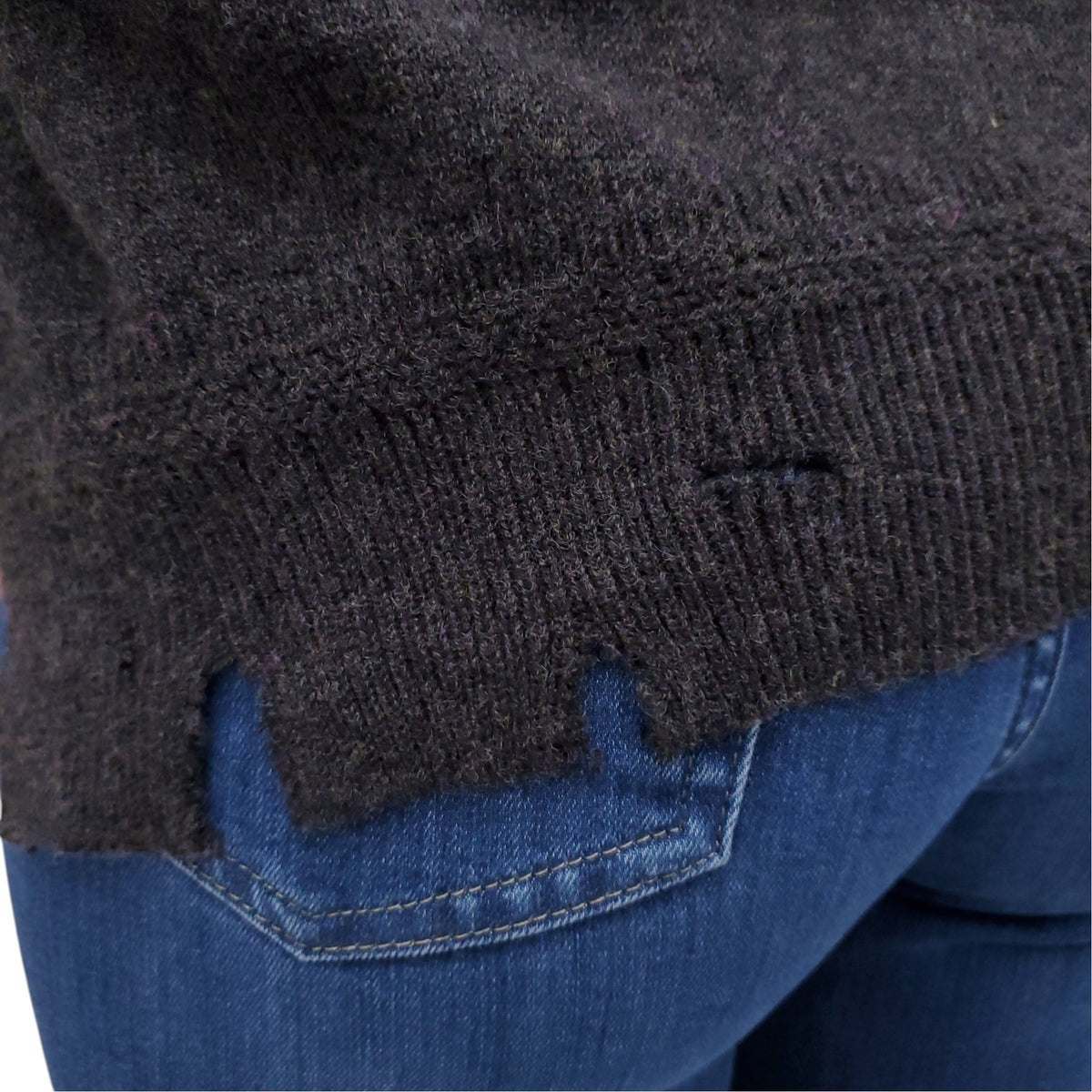 ISABEL MARANT ETOILE GREY KNIT CUTOUT DETAIL SWEATER - SIZE 40