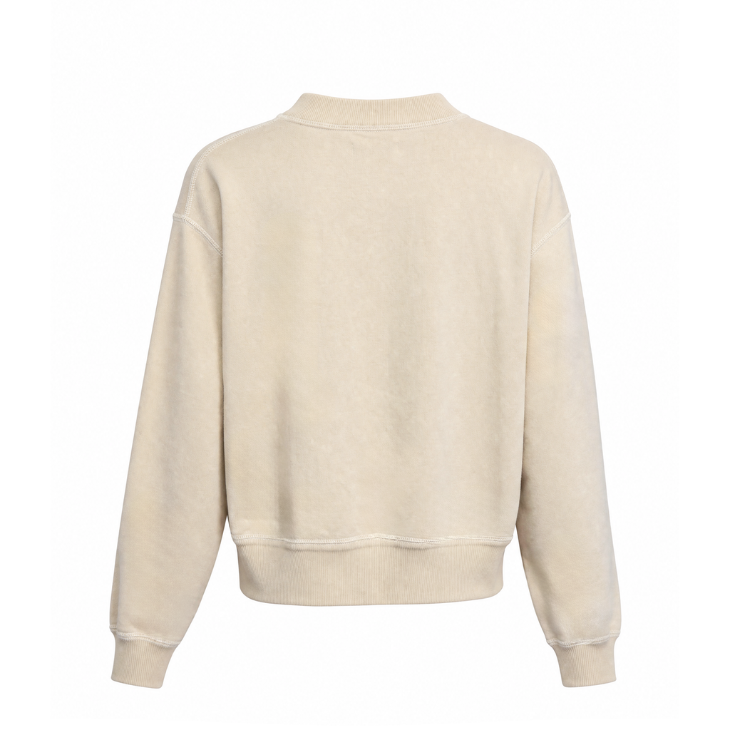 ISABEL MARANT ÉTOILE LIGHT KHAKI LOGO SWEATSHIRT - SIZE 36