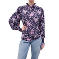 ISABEL MARANT ÉTOILE NAVY AND PURPLE FLORAL BLOUSE - SIZE 34