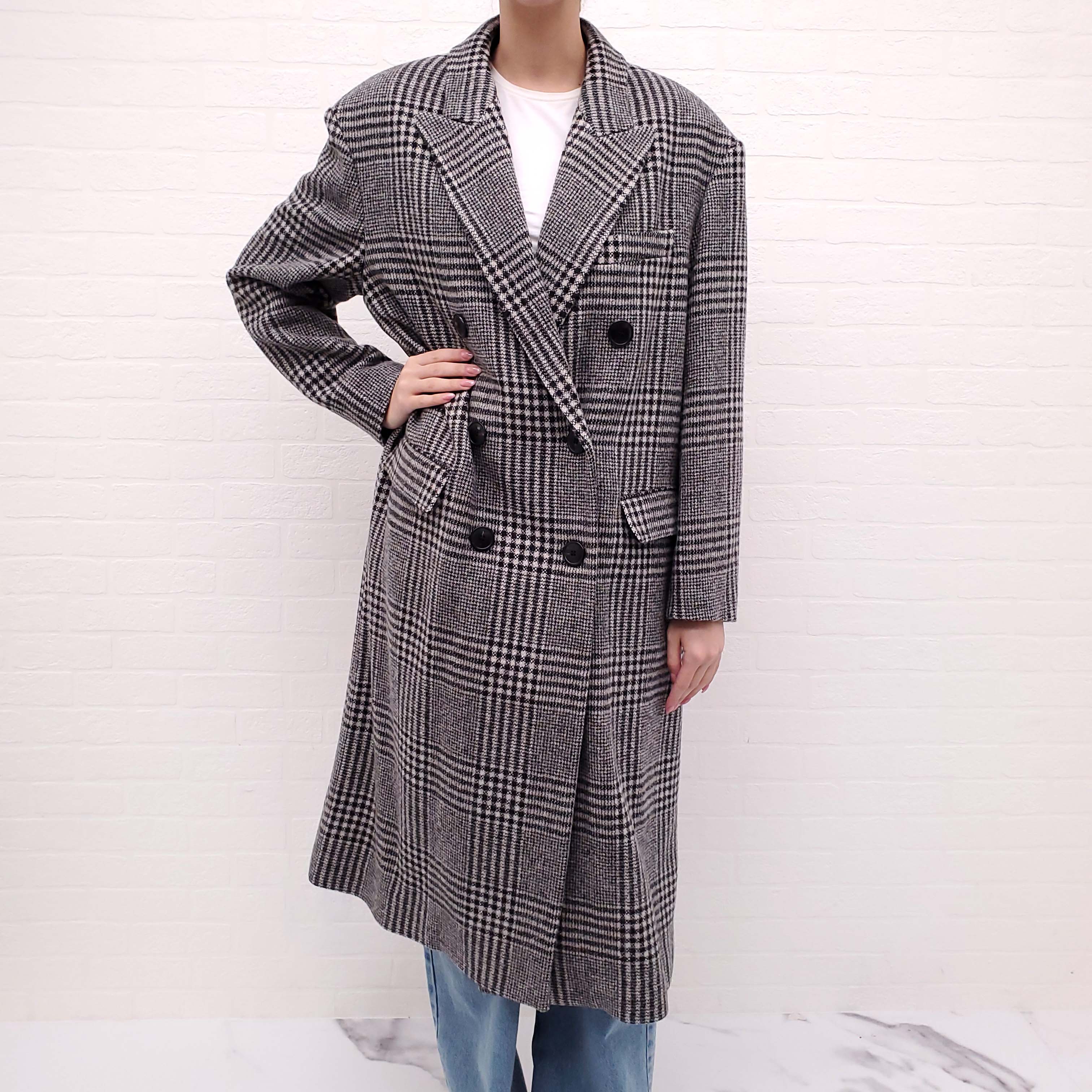 ISABEL MARANT ÉTOILE OVERSIZED PLAID DOUBLE BREASTED COAT - SIZE 36