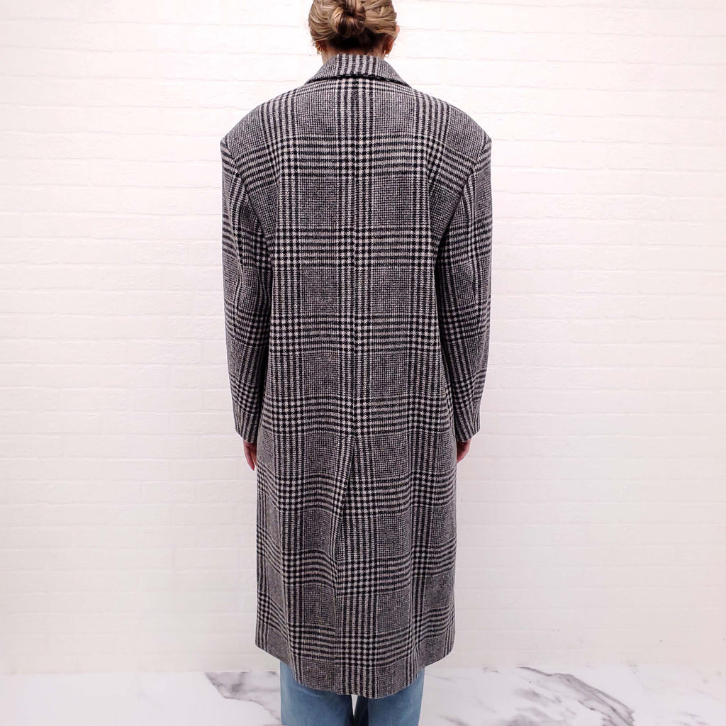 ISABEL MARANT ÉTOILE OVERSIZED PLAID DOUBLE BREASTED COAT - SIZE 36