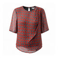 ISABEL MARANT ÉTOILE RED AND NAVY POLKA DOT BLOUSE - SIZE 40