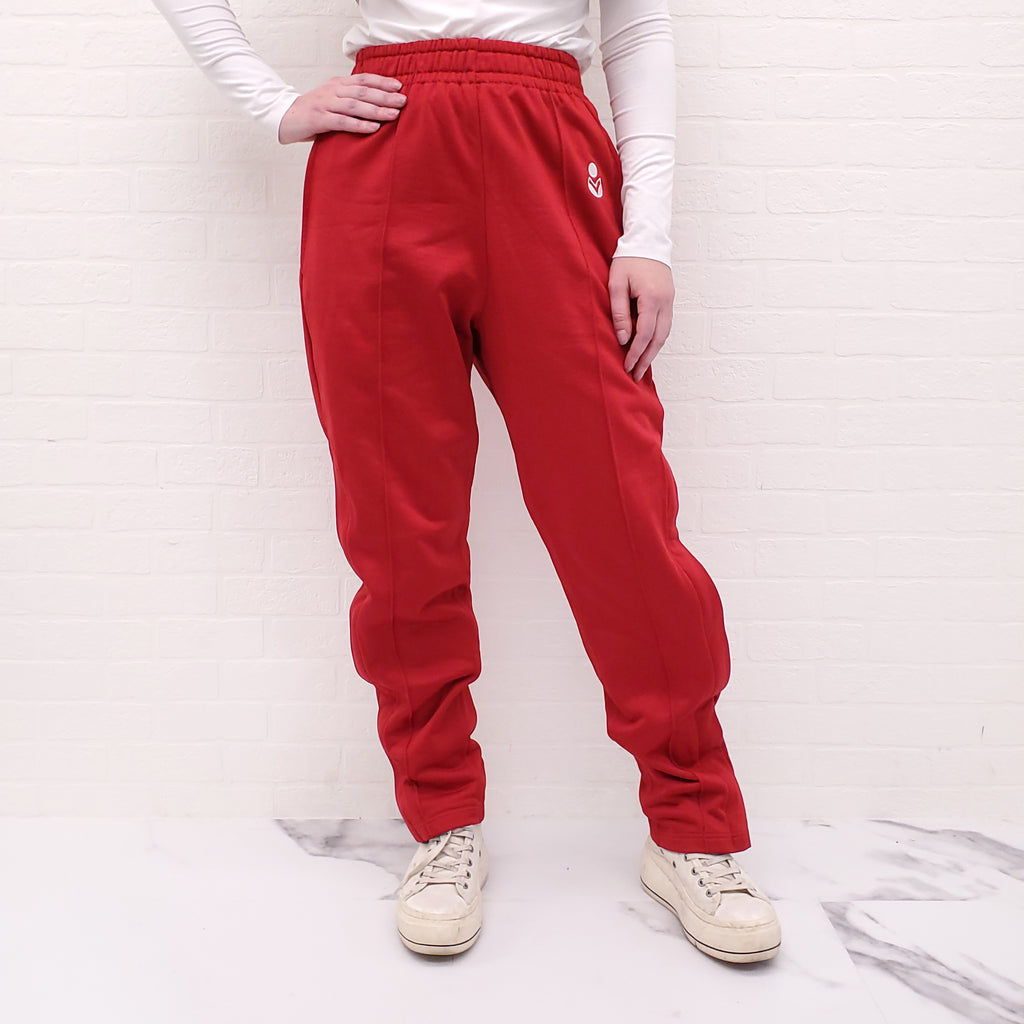 ISABEL MARANT ÉTOILE RED LOGO 'INAYA' TRACK PANTS - SIZE 36