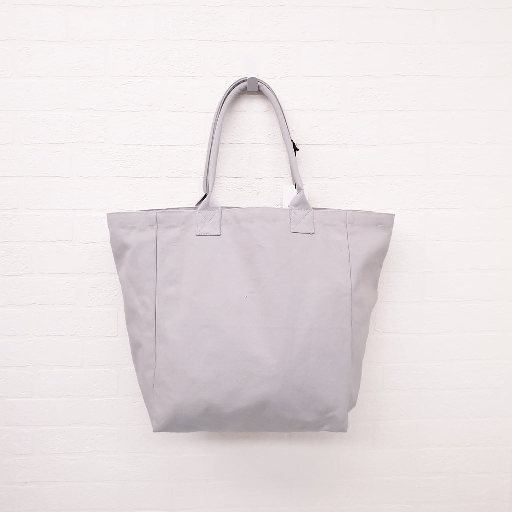 ISABEL MARANT GREY AND NAVY CANVAS LOGO TOTE