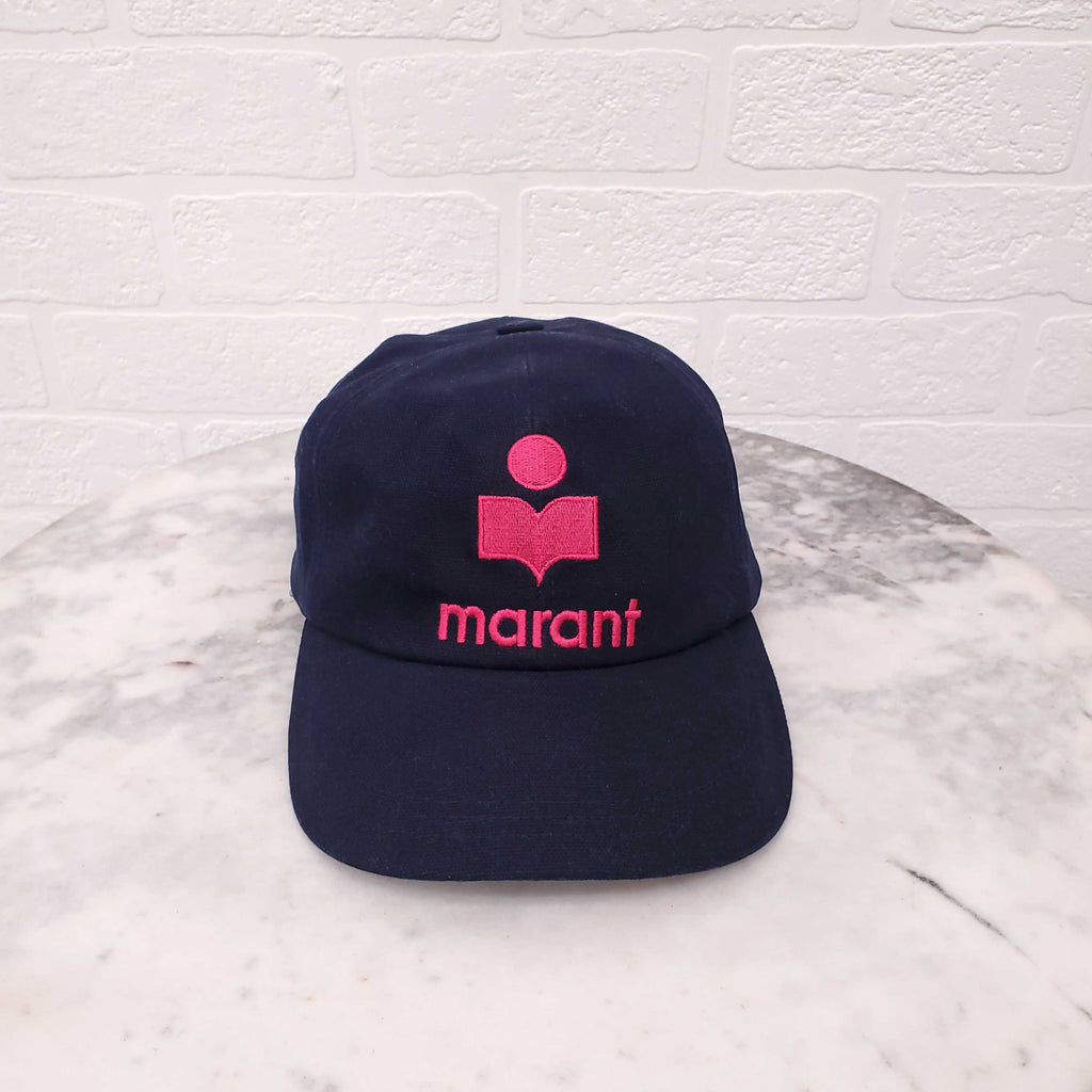 ISABEL MARANT NAVY LOGO ADJUSTABLE BASEBALL HAT