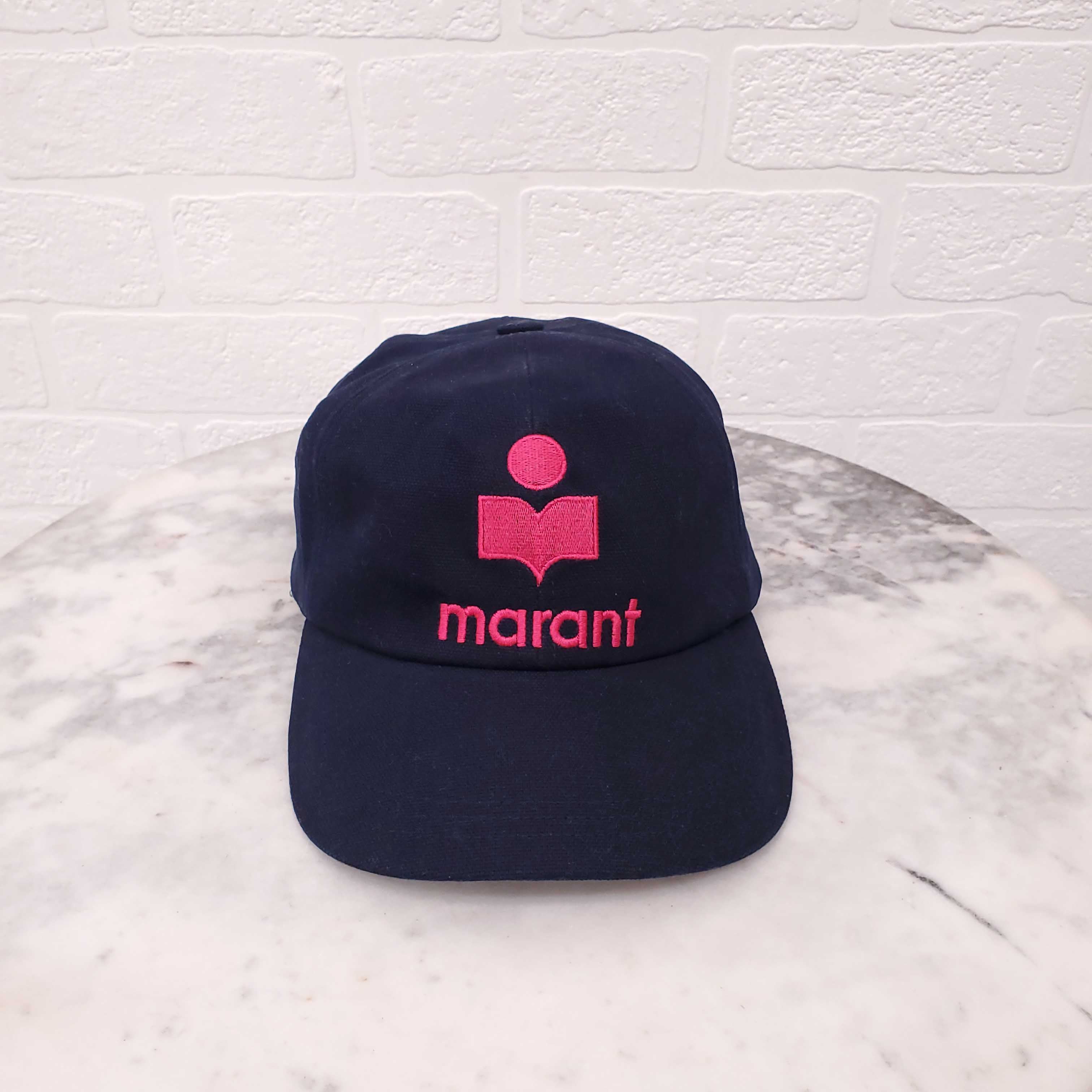 ISABEL MARANT NAVY LOGO ADJUSTABLE BASEBALL HAT