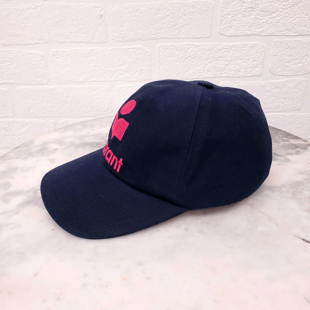 ISABEL MARANT NAVY LOGO ADJUSTABLE BASEBALL HAT