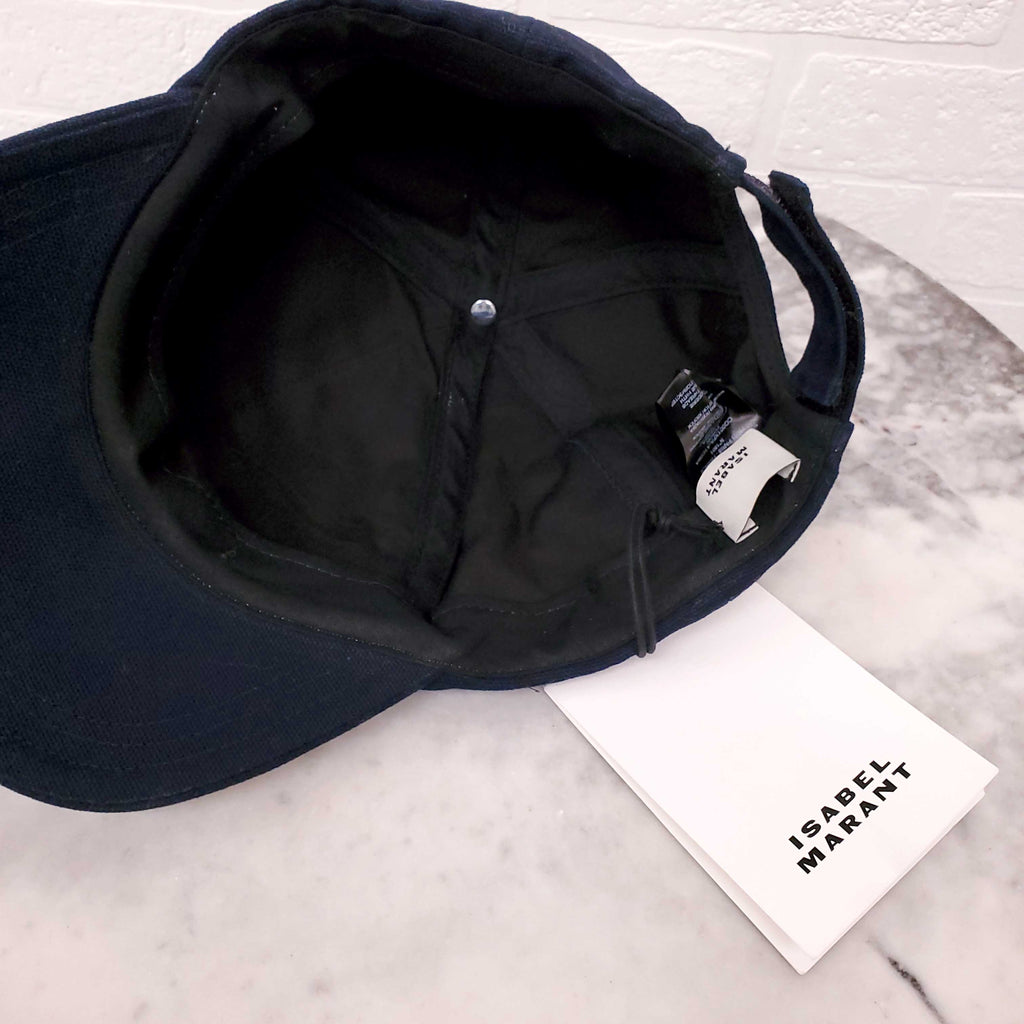 ISABEL MARANT NAVY LOGO ADJUSTABLE BASEBALL HAT