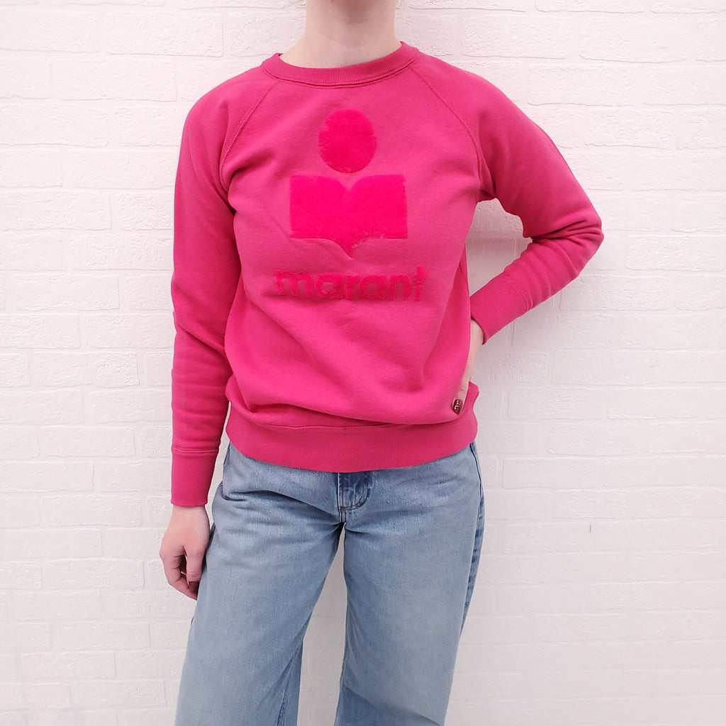 ISABEL MARANT PINK LOGO SWEATSHIRT - SIZE 36