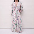 ISABEL MARANT WHITE PRINTED BLAINE DRESS - SIZE 40