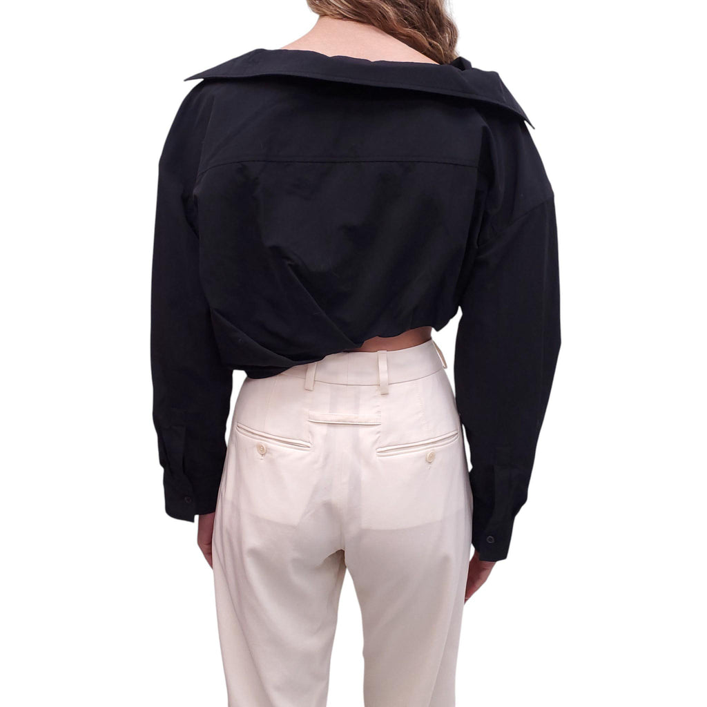 JACQUEMUS BLACK 'LA MONTAGNE' CROPPED JACKET - SIZE 34