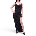 JACQUEMUS BLACK 'LE SPLASH' RUCHED DRESS - SIZE 42