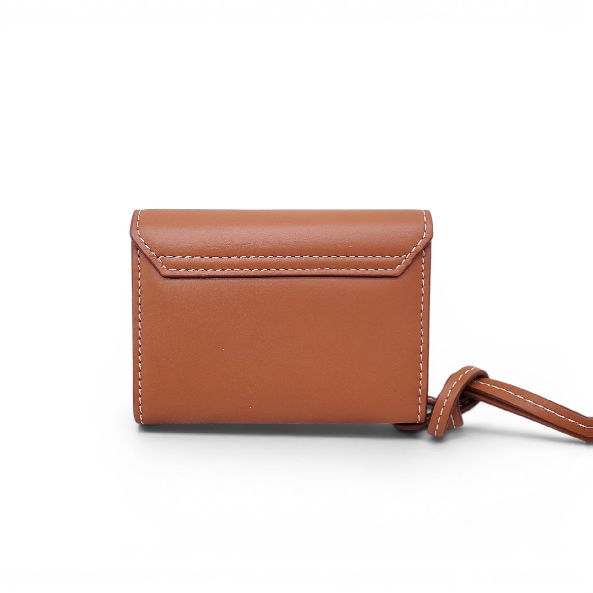 JACQUEMUS BROWN LEATHER LOGO CARD HOLDER