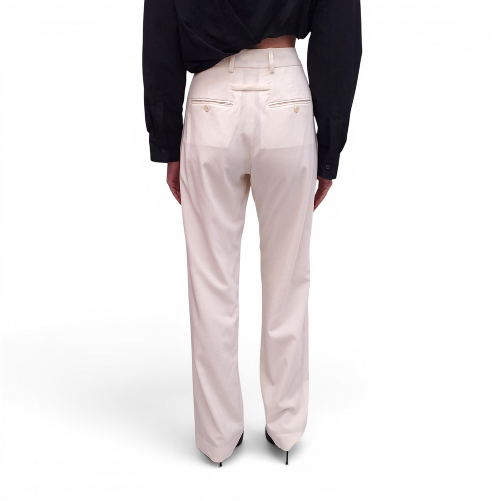JACQUEMUS CREAM 'LE PAPIER' TROUSERS - SIZE 40