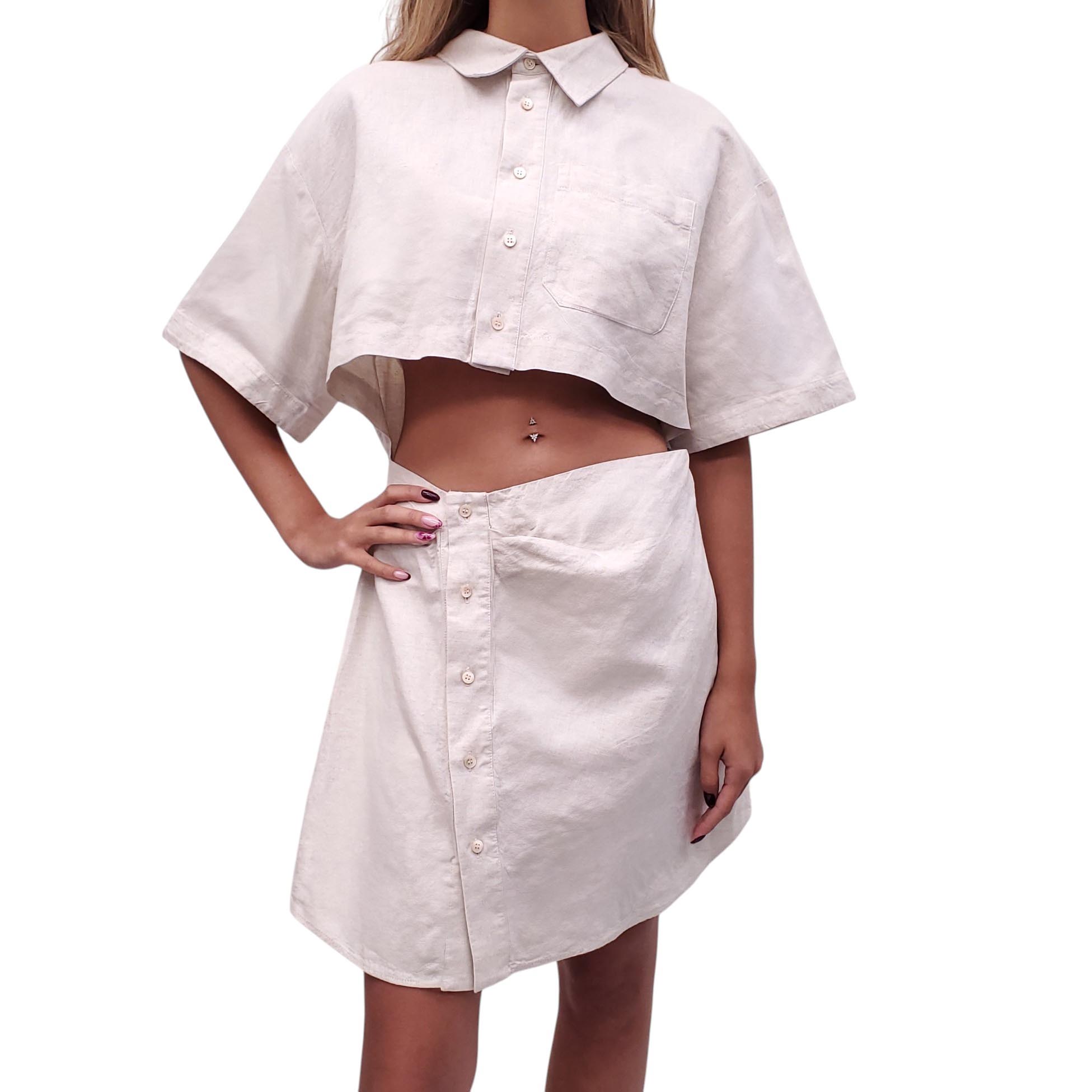 JACQUEMUS "LE SPLASH" KHAKI DRES - SIZE 44