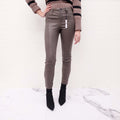 J BRAND KHAKI GREEN LEATHER JEANS - SIZE 28