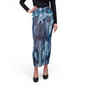 JEAN PAUL GAULTIER BLUE PATTERNED MESH LONG SKIRT - SIZE L