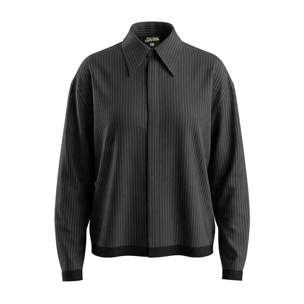 JEAN PAUL GAULTIER STRIPED JACKET WITH MATCHING SKIRT - SIZE 10/8