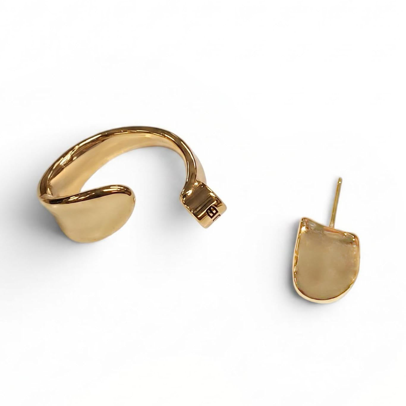 JENNY BIRD GOLD ABSTRACT HOOP EARRINGS
