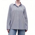 JIL SANDER BLUE STRIPED BLOUSE - SIZE 44