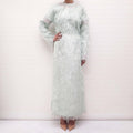JIL SANDER MINT 'DOUBLE SPLIT LOBBY FRINGED' DRESS - SIZE 36
