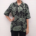 JIL SANDER UNISEX GREEN AND BLACK PATTERNED HAWAIIAN SHIRT - SIZE 36