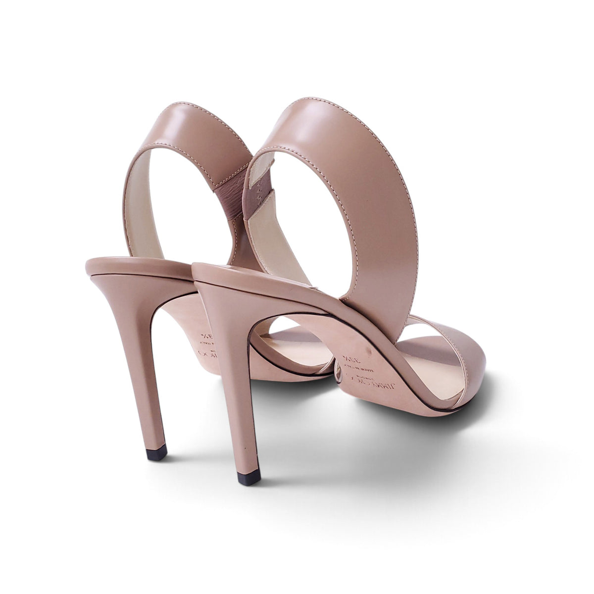JIMMY CHOO BLUSH PINK LEATHER HEELS - SIZE 39.5