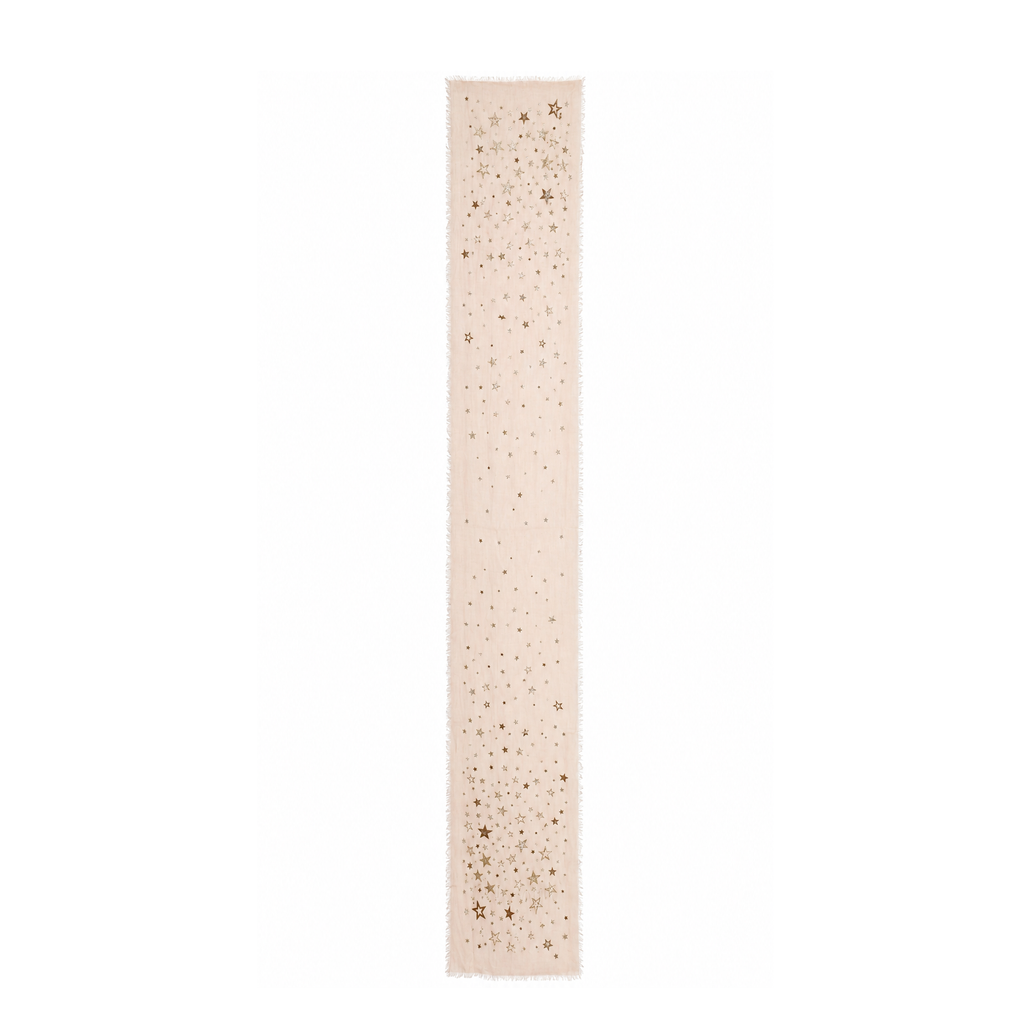 JIMMY CHOO FINE BLUSH PINK STAR METALLIC SCARF