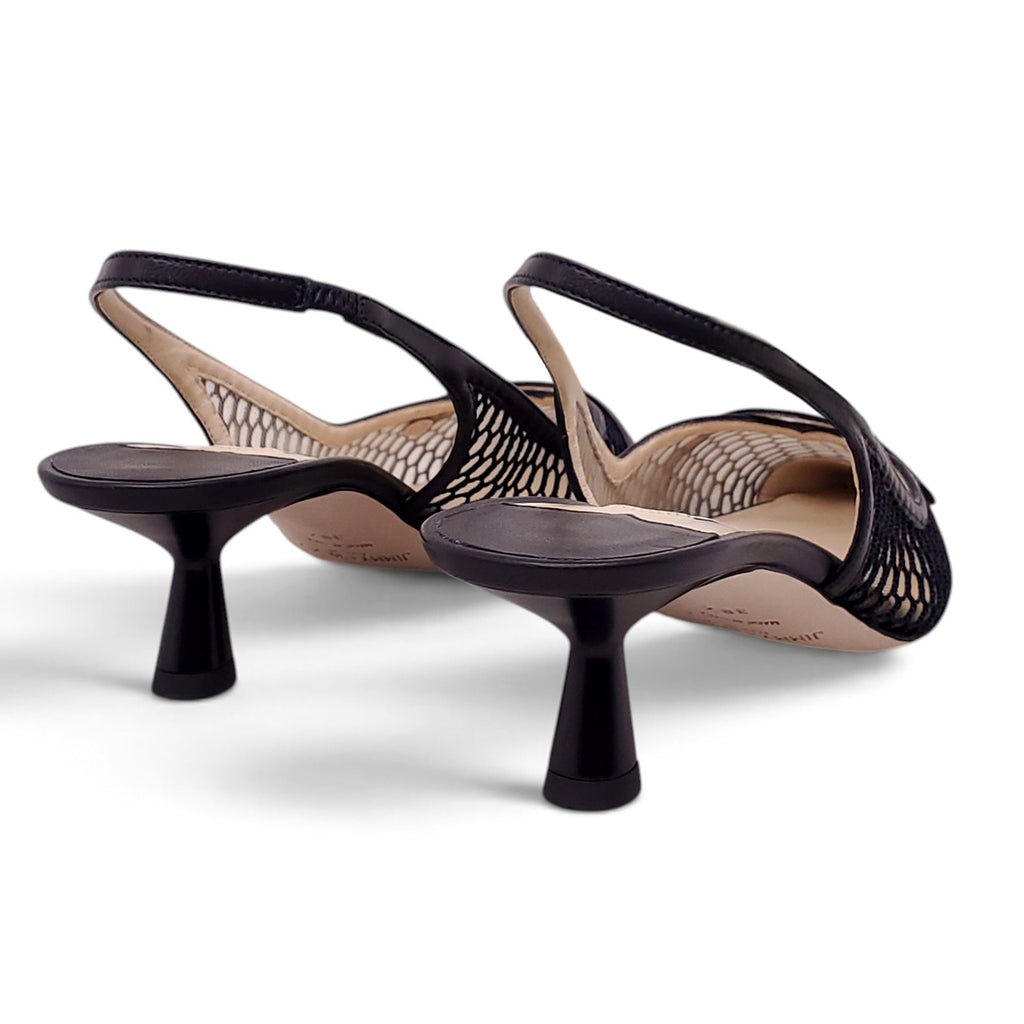 JIMMY CHOO FISHNET HEELS WITH PEARL DETAIL - SIZE 38.5