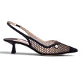 JIMMY CHOO FISHNET HEELS WITH PEARL DETAIL - SIZE 38.5