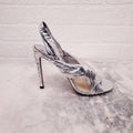 JIMMY CHOO LALIA 100 METALLIC FOIL TWISTED HEELS - SIZE 36