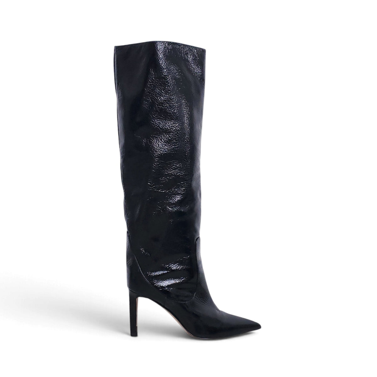 JIMMY CHOO PATENT LONG BOOTS - SIZE 38.5